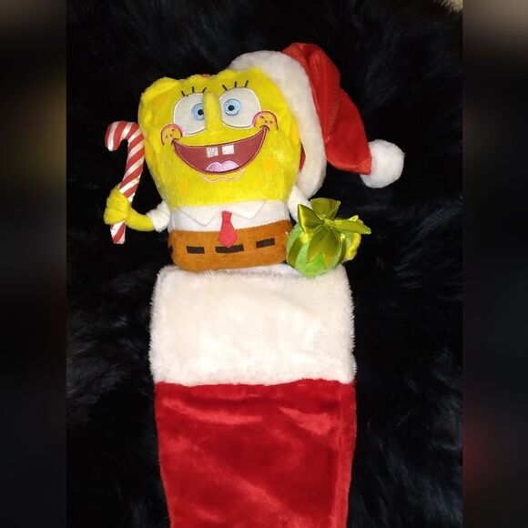 Adorable SpongeBob SquarePants Plush Head Christmas Stocking - Picture 5 of 5